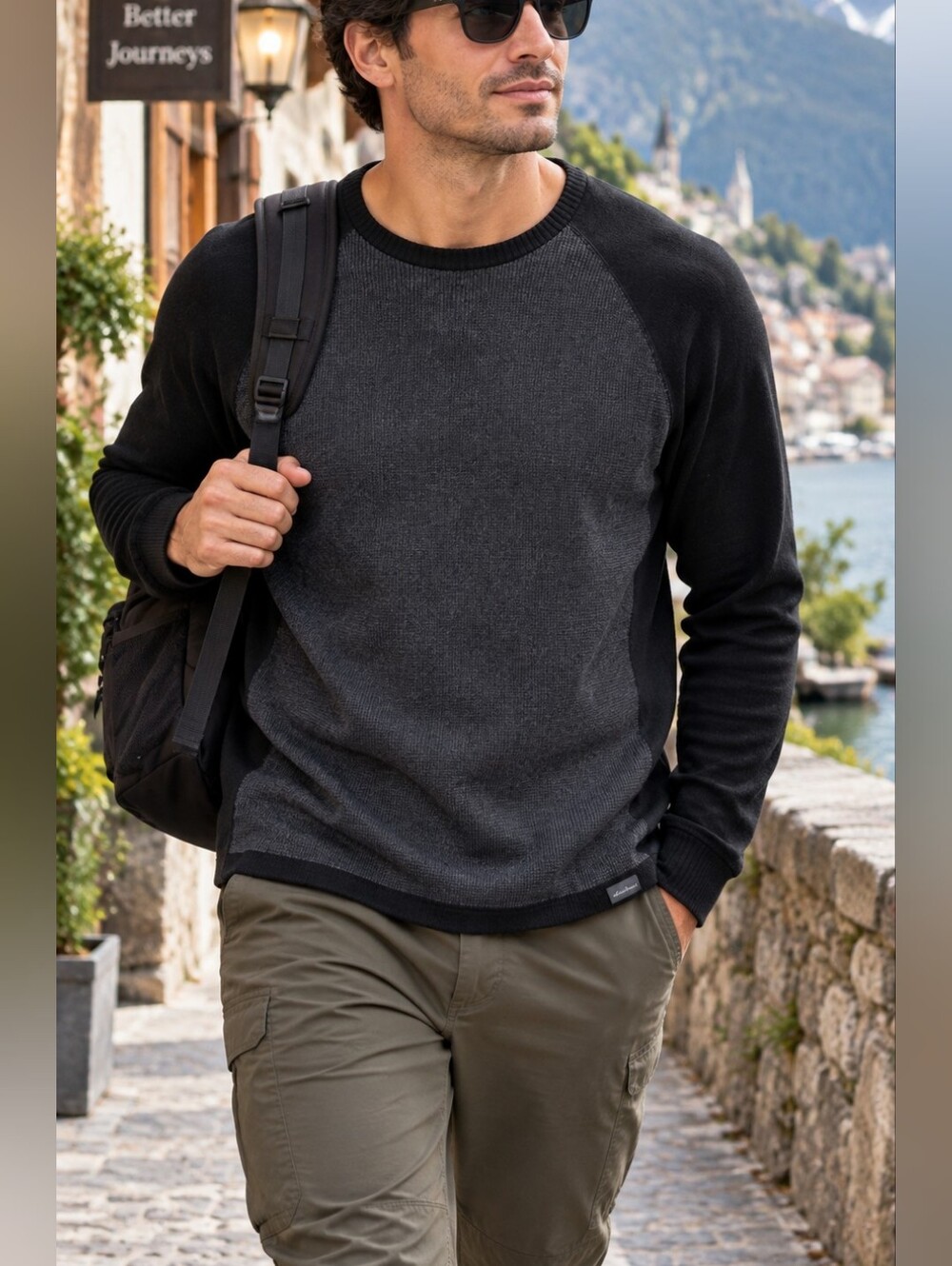 Eddie Bauer Men's Two-Tone Crewneck Shirt size TXL